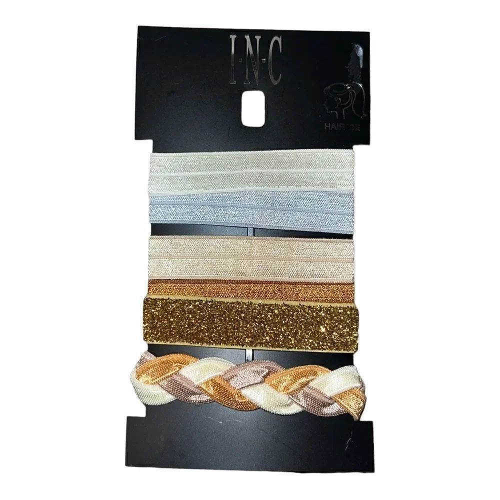 INC International Concepts 6 Piece Neutral Print Hair Ribbon Ties New